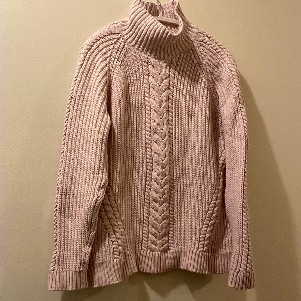 Lululemon Women's Pink Cable Knit Sweater- size 8 - cotton blend